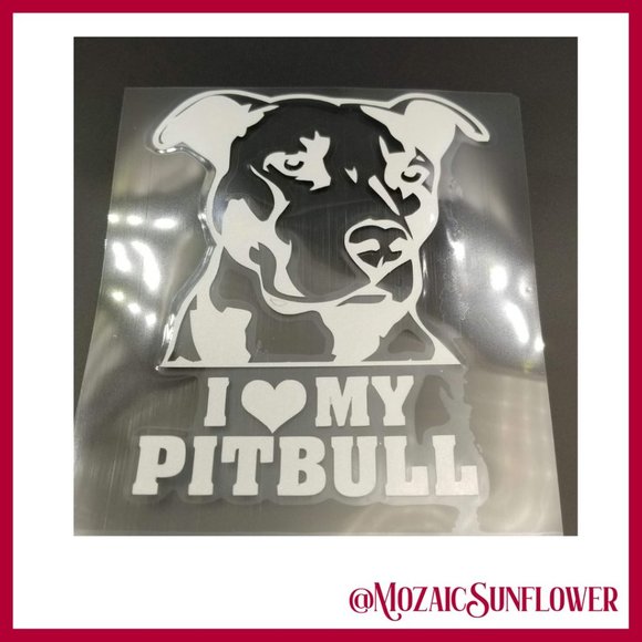 5" X 5" I Love My Pitbull High Quality Waterproof Vinyl Decal - Picture 5 of 6
